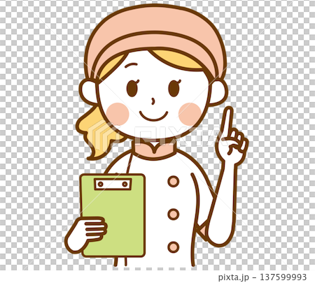 圖解：一位麵包店女員工一邊拿著活頁夾一邊解釋。 137599993