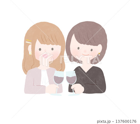 乾杯する女性 乾杯する女性 137600176