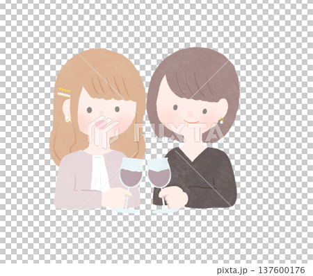 乾杯する女性 乾杯する女性 137600176