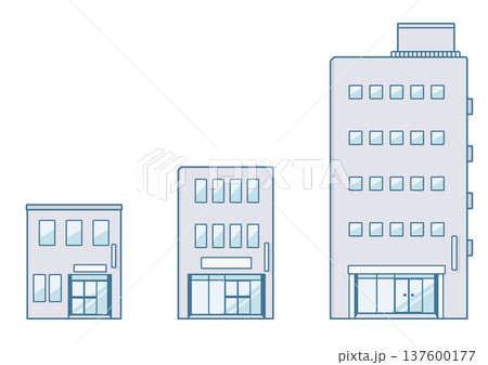 線画のあるビルのイラスト 137600177
