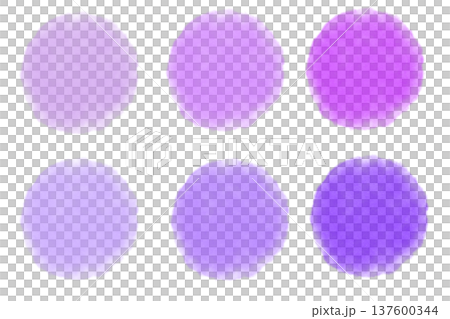 紫の水彩の円のイラスト素材セット 紫の水彩の円のイラスト素材セット 137600344