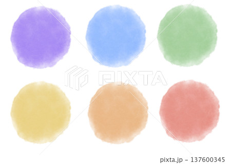 水彩の円のイラスト素材セット 水彩の円のイラスト素材セット 137600345