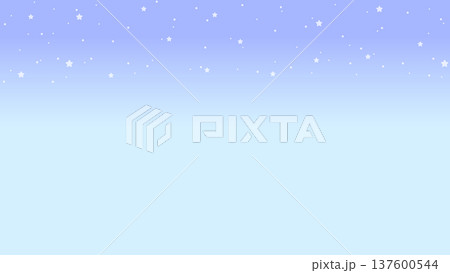 星が輝くパステルブルーの夜空グラデーション背景素材 137600544