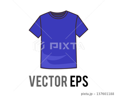 Simple blue t-shirt illustration with clean lines and a modern aesthetic 137601188