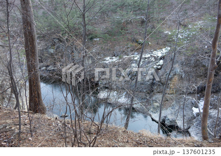 栃木県 日光国立公園 龍王峡の渓谷美 滝と川とハイキングコースの風景 栃木県 日光国立公園 龍王峡の渓谷美 滝と川とハイキングコースの風景 137601235