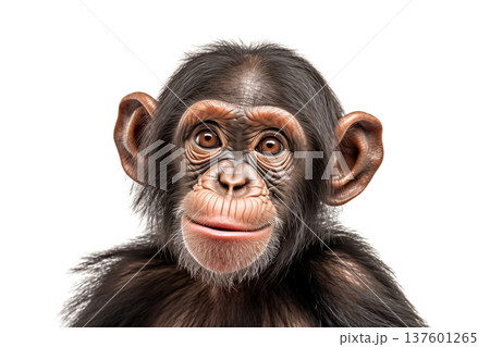 Young Chimpanzee isolated on white background Young Chimpanzee isolated on white background 137601265