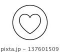 シンプルな お気に入り・いいね・ハート アイコン 137601509