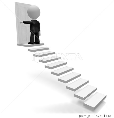 3D steps concept, businessman 3D steps concept, businessman 137601548