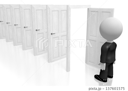 3D destiation concept, businessman 137601575