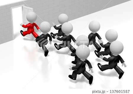 3D competition concept, businessmen 3D competition concept, businessmen 137601587