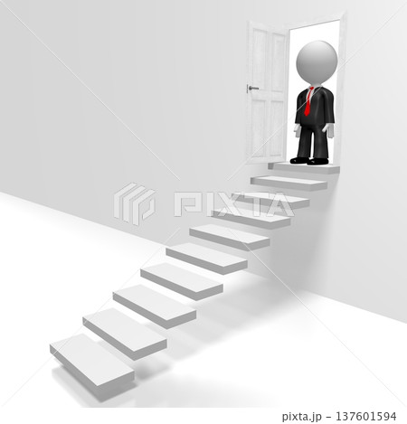 3D steps concept, businessman 3D steps concept, businessman 137601594