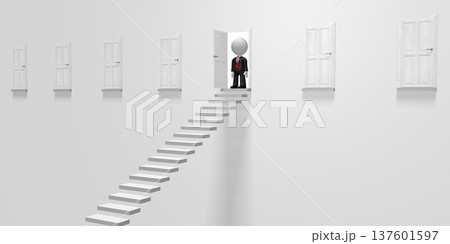 3D steps concept, businessman 137601597