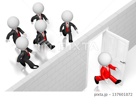 3D outsource concept, businessmen 137601872