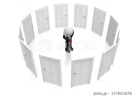 3D businessman, choice concept 3D businessman, choice concept 137601878