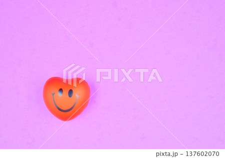 Red Happy Heart Pink Background 137602070