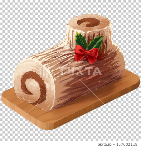 ブッシュドノエル クリスマスケーキのイラスト素材 137602119