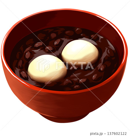 ぜんざい おしるこ 餅入り和スイーツのイラスト素材 ぜんざい おしるこ 餅入り和スイーツのイラスト素材 137602122