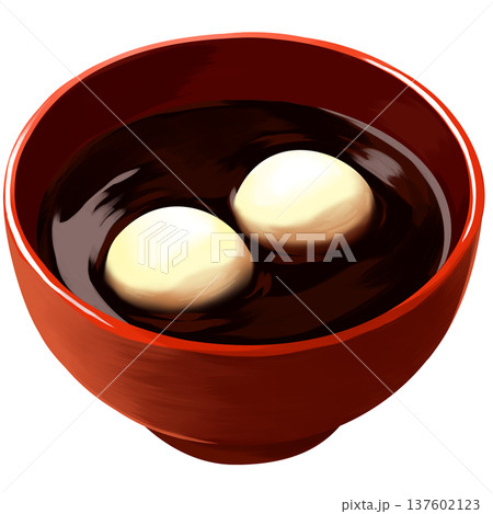 おしるこ ぜんざい 餅入り和スイーツのイラスト素材 137602123