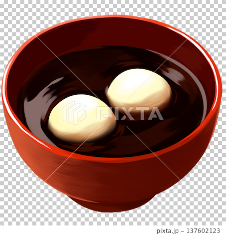 おしるこ ぜんざい 餅入り和スイーツのイラスト素材 137602123