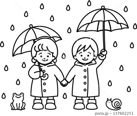 梅雨(線画) 137602251