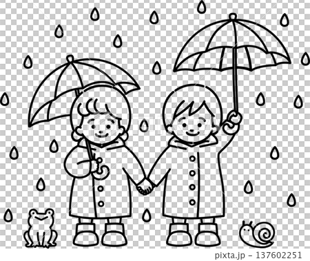 梅雨(線画) 137602251