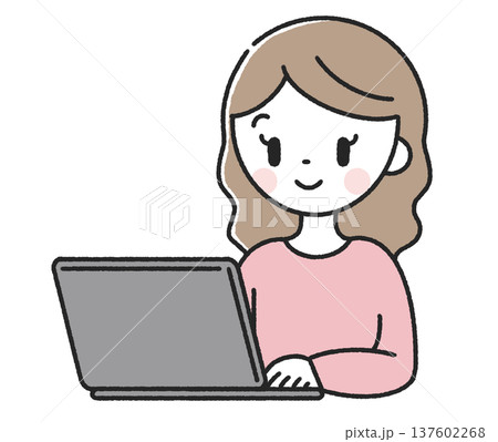 パソコンで作業する女性 137602268