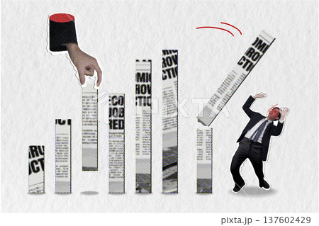 Depicting economic instability and financial challenges. 137602429