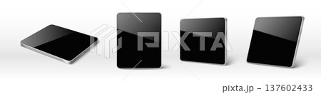 Tablet mockup set with blank black screen Tablet mockup set with blank black screen 137602433