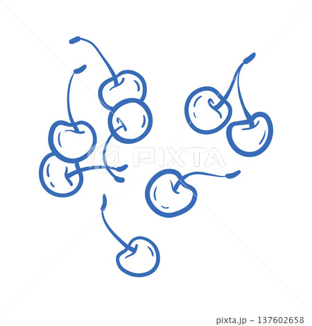Hand drawn cherries Hand drawn cherries 137602658