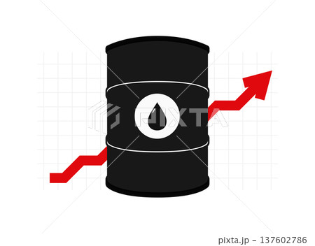 Oil Barrel Price Increase Graph Concept 137602786