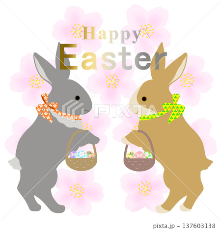 イースター_エッグハント中のウサギ 137603138