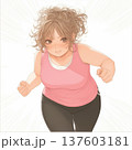 少女漫画イラストダイエットをする女性 137603181
