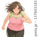 少女漫画イラストダイエットをする女性 137603183