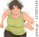 少女漫画イラストダイエットをする女性 137603184