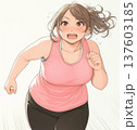 少女漫画イラストダイエットをする女性 137603185