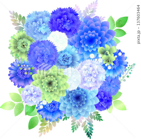 ブルー系の花束 137603464