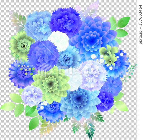 ブルー系の花束 137603464