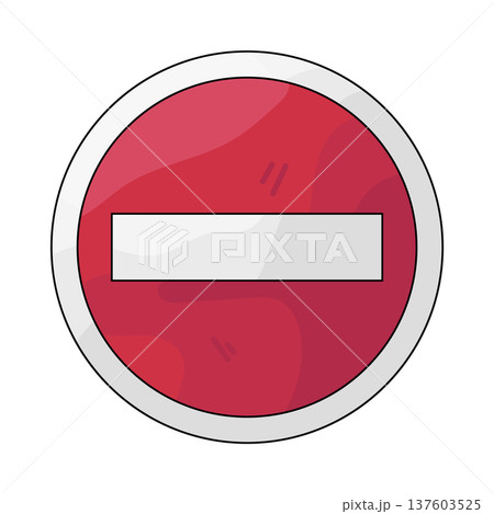 Illustration of no entry road sign Illustration of no entry road sign 137603525
