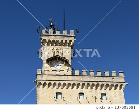Public Palace and Statue of Liberty in San Marino Republic 137603681