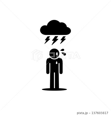 Disturbed Rest Anxiety Storm Icon Disturbed Rest Anxiety Storm Icon 137603817