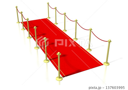 3D red carpet and golden sticks - 3D illustration 3D red carpet and golden sticks - 3D illustration 137603995