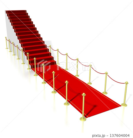 3D red carpet illustration, white background 3D red carpet illustration, white background 137604004