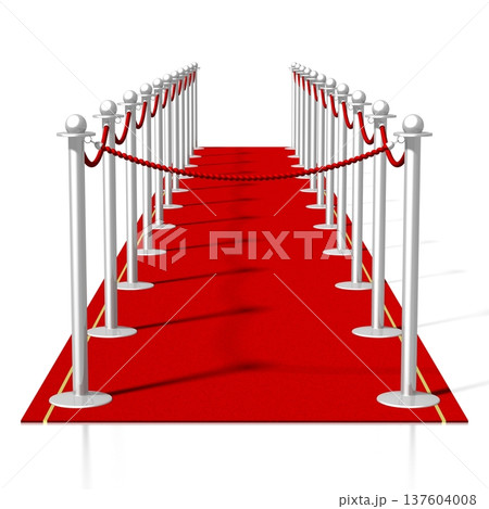 3D red carpet illustration, white background 137604008