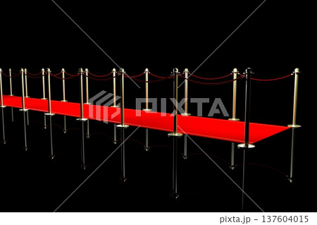 3D red carpet illustration, black background 137604015