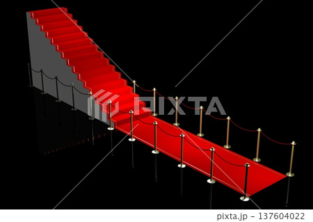 3D red carpet illustration, black background 137604022