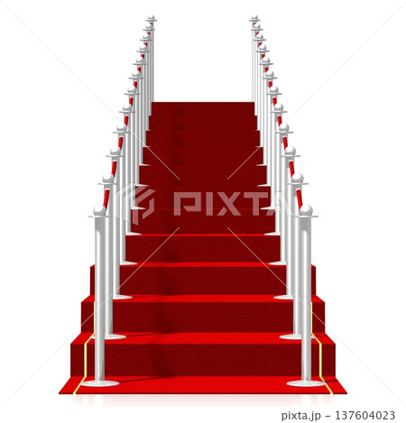 3D red carpet illustration, white background 3D red carpet illustration, white background 137604023