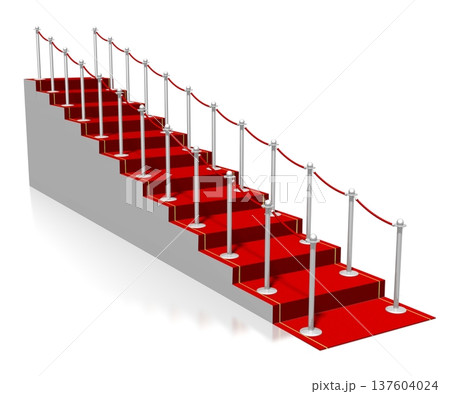 3D red carpet illustration, white background 137604024