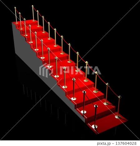 3D red carpet illustration, black background 3D red carpet illustration, black background 137604028