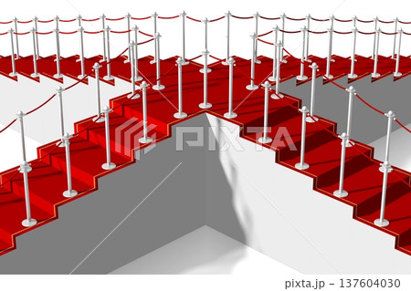 3D red carpet illustration, white background 137604030