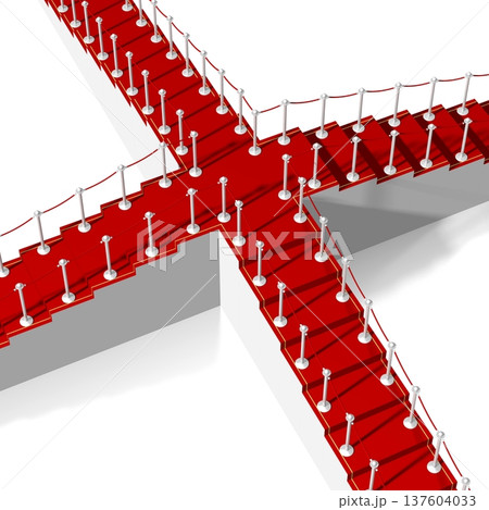 3D red carpet illustration, white background 137604033